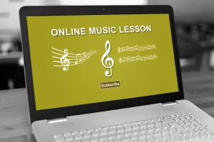 オンラインレッスンを通信中のパソコン