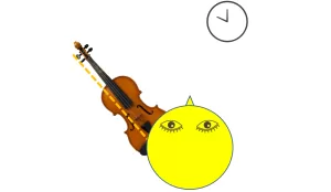 バイオリンの持ち方（向き）の解説図