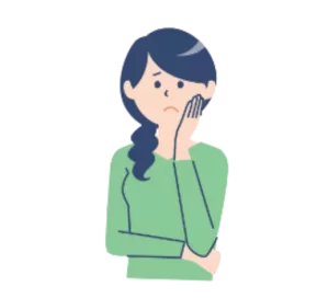 悩む女性のイラスト