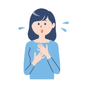 緊張する女性のイラスト