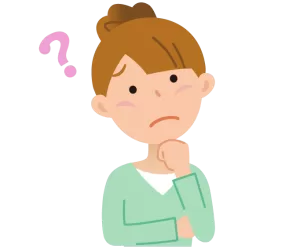 悩む女性（イラスト）