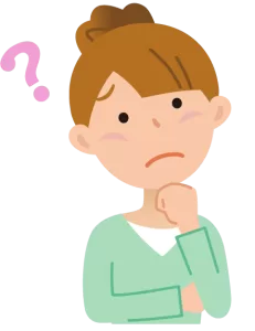 悩む女性（イラスト）