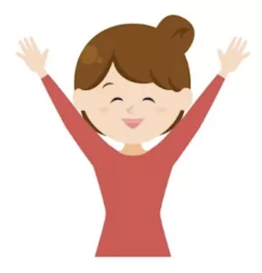喜ぶ女性（イラスト）