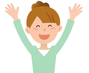 喜ぶ女性（イラスト）